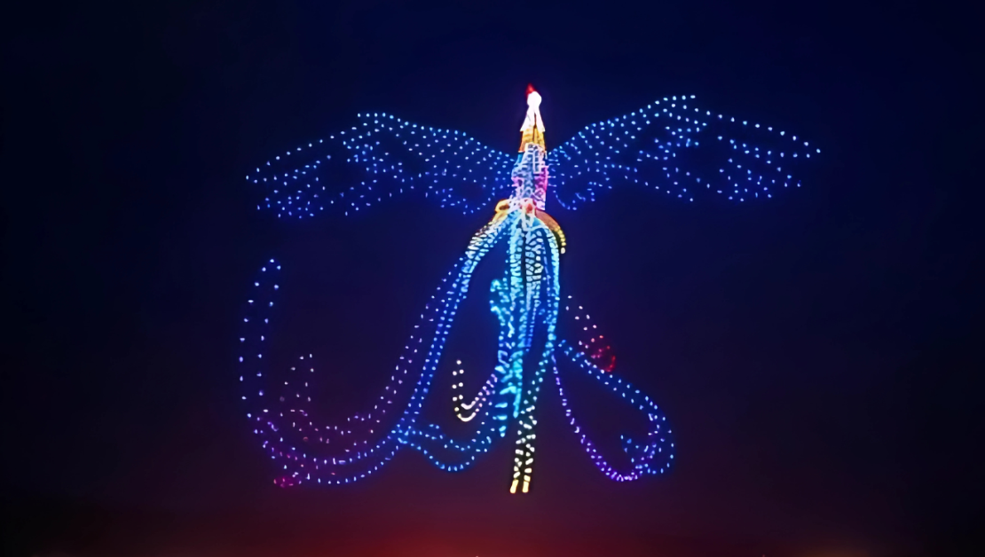 Application of Creative 3D Drone Swarm Light Show in Commercial Performance